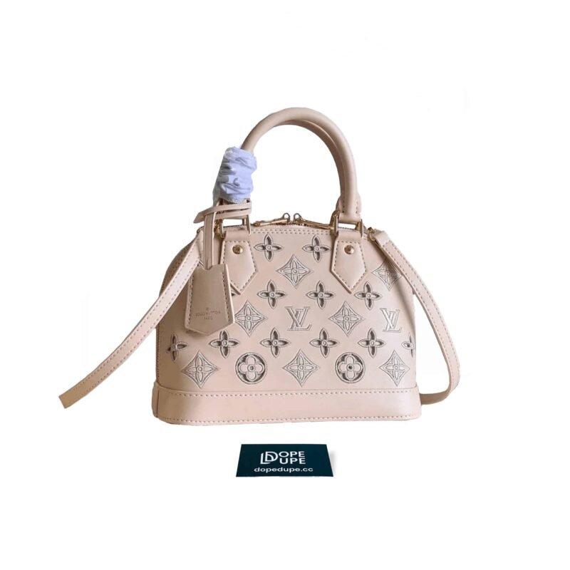 Alma BB Monogram Cutout Broderie - beige