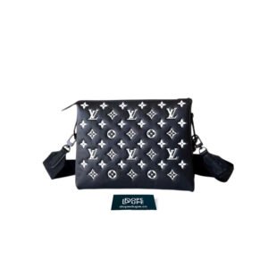 Coussin BB Bicolor Monogram Leather Embossed - Black Gray