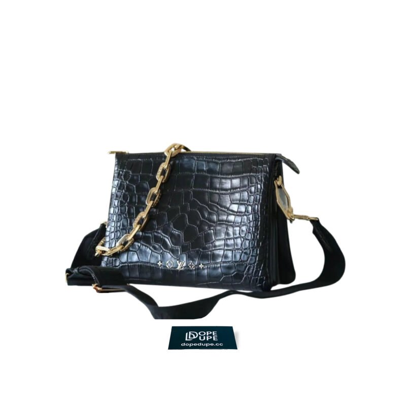 Coussin PM Crocodilian Pattern - Black