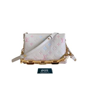 Coussin PM Milky Way Monogram Leather Embossed - White