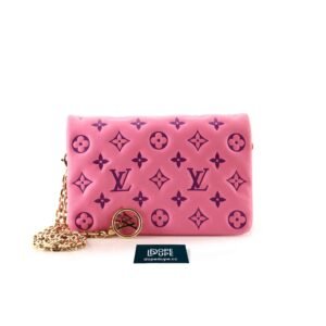 Coussin Pochette Bicolor Monogram Leather Embossed