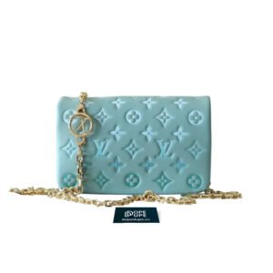 Coussin Pochette Monogram Leather Embossed Patent - Green