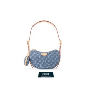 Croissant MM Bag Monogram Denim Canvas - Denim Blue