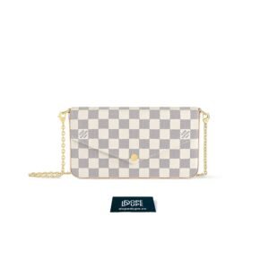 Felicie Pochette Damier Azur Canvas - White