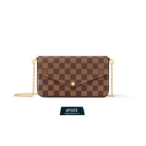 Felicie Pochette Damier Ebene Canvas - Cerise Red