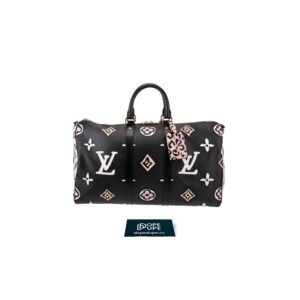 Keepall Bandouliere 45 Monogram Giant Wild At Heart - Black White Pink