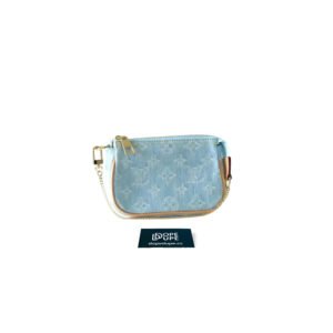 Mini Pochette Accessories Bag In -  Blue Denim