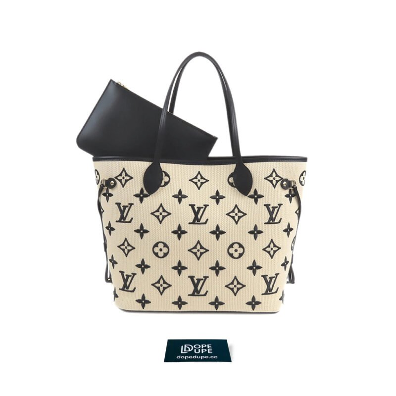 Neverfull-MM-Monogram-Embroidered-Cotton---Beige-Black