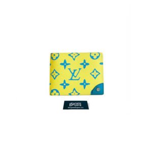 Slender Wallet Monogram Playground Canvas - Lime