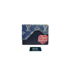 Slender Wallet x Nigo Monogram Denim Drip Taurillon - Navy