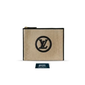 Toiletry Pouch On Chain Rafia Leather