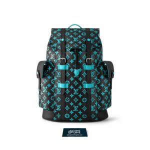 Christopher GM Monogram Playground Canvas - Black Neon Blue