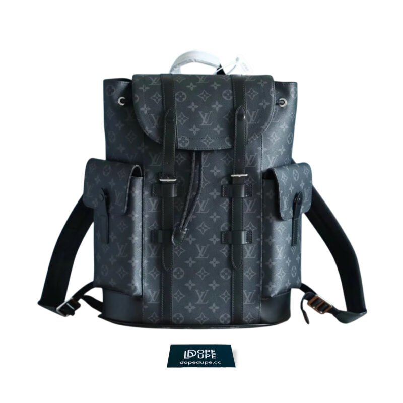 Christopher MM Monogram Macassar Canvas – Black