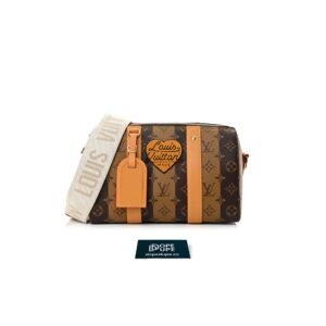 City Keepall Monogram Stripes Canvas  - Brown