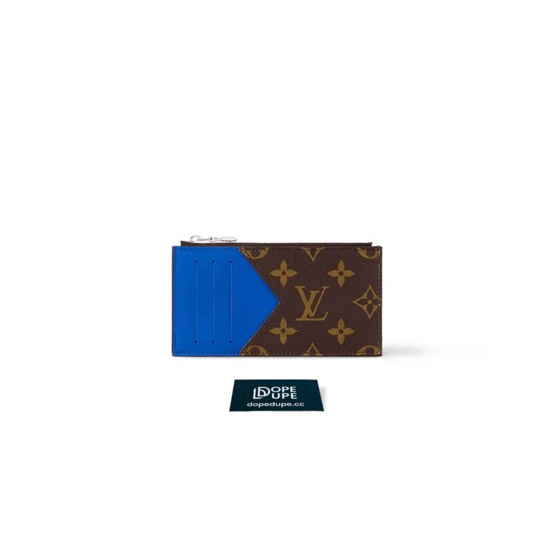 Coin Card Holder Monogram Macassar Canvas - Blue (1)