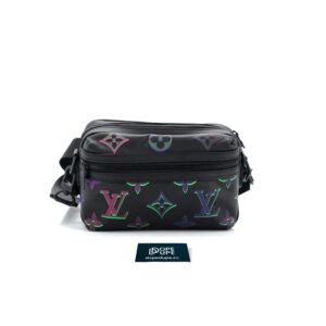 Comet Messenger Monogram Spotlight  Leather - Black