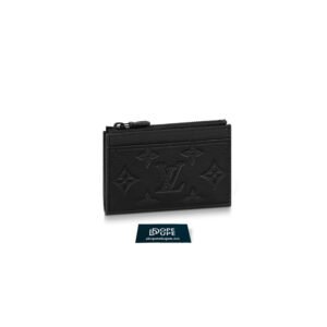 Compact Coin Card Holder Monogram Shadow Calfskin - Black