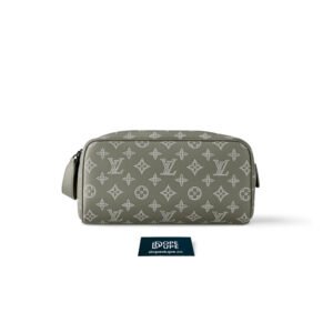 Dopp Kit Bicolor Monogram Shadow Embossed Cowhide - Olive Green