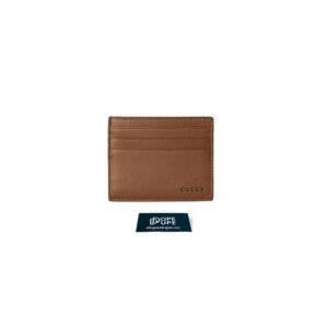 GG Emblem Embossed Card Case Smooth Leather