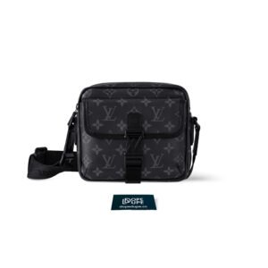 Getaway Messenger Monogram Eclipse Canvas - Black