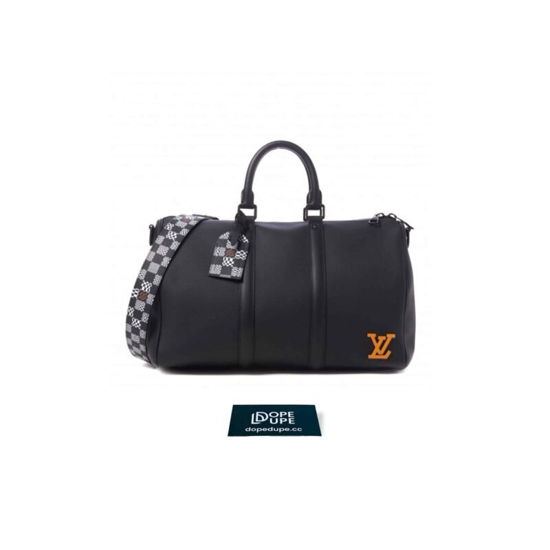Keepall Bandouliere 45 Calfskin with Distorted Damier – Black