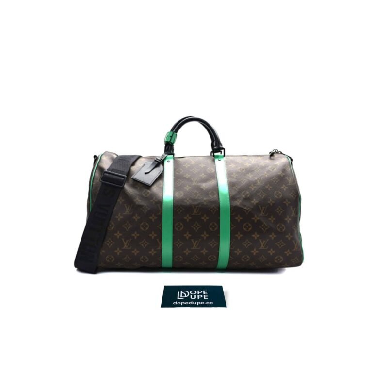 Keepall Bandouliere 50 Monogram Macassar Canvas - green strap black (1)