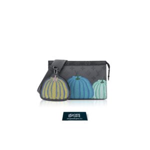 LV X YK Pochette Voyage Pumpkin Monogram Eclipse Canvas - Noir