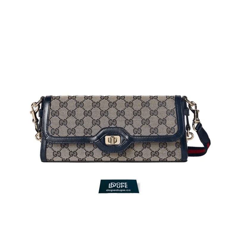 Luce Small Shoulder Bag GG Canvas and Leather - Ebony Blue