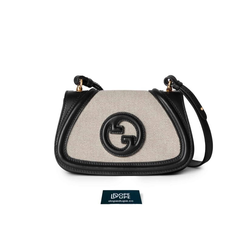 Mini Blondie Shoulder Bag Canvas and Leather - Natural Black 1 (1)