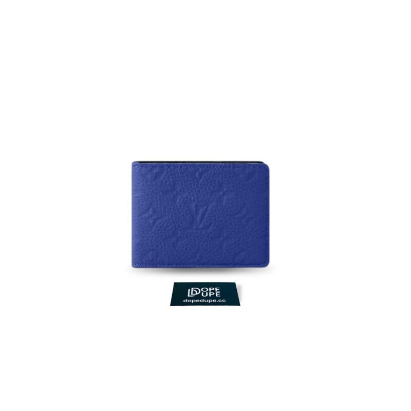 Multiple Wallet Taurillon Monogram Embossed - Sapphire Blue (1)
