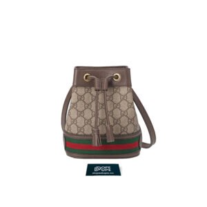 Ophidia Mini Bucket Bag GG Supreme Canvas - Beige Ebony