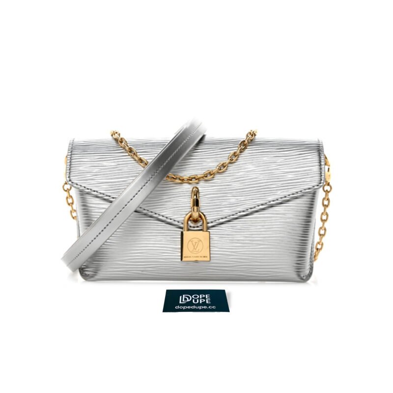 Padlock On Strap Epi Grained - Silver (1)