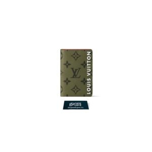 Pocket Organizer Monogram Canvas with Logo - Khaki Vermillion Red