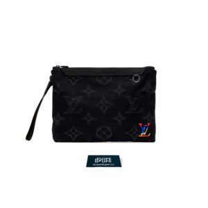 Reversible Pouch Monogram 3D Nylon Black & Green
