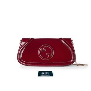 Small Blondie Shoulder Bag Patent Leather with Enamel Interlocking G