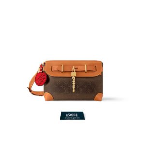 Steamer Crossbody Monogram Canvas Aged Cowhide - Brown