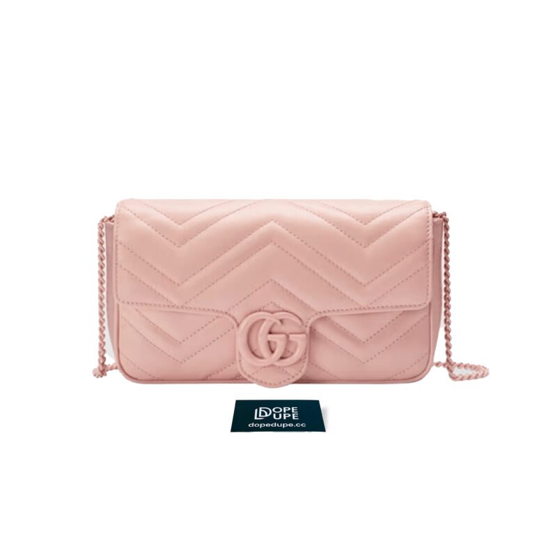 Super Mini Bag GG Marmont Matelasse Chevron Leather - All Pink (1)