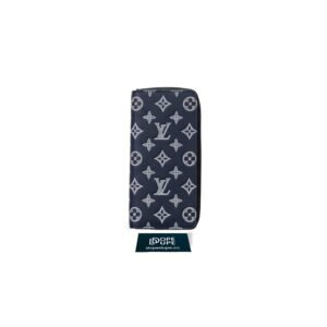 Zippy Wallet Monogram Shadow Calfskin - Ink Blue White