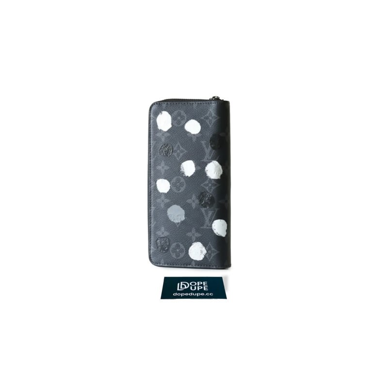 Zippy Wallet Vertical x YK Monogram Eclipse Dots – Black White