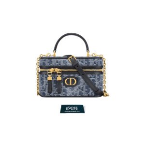 30 Montaigne Mini Vanity Case Denim Oblique Jacquard - Blue