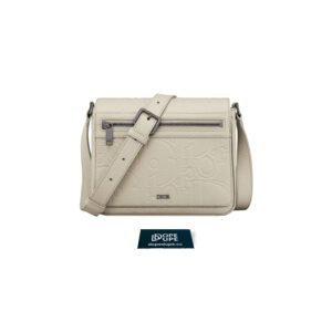 Messenger Bag with Flap Gravity Grained Calfskin