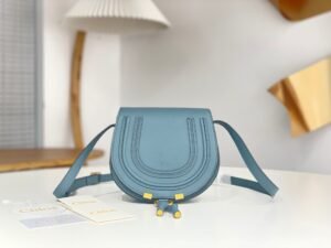 Small Marcie Saddle Bag In Grained Leather