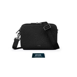 Zipped Pouch with Strap Gravity Leather - Black
