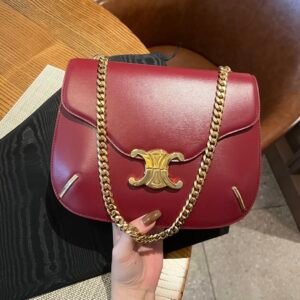 Besace Triomphe Chain in Shiny Calfskin