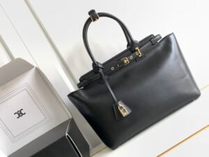 Big Conti Bag in Natural Calfskin - Black