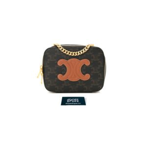 Box On Chain Cuir Triomphe Canvas and Calfskin - Tan