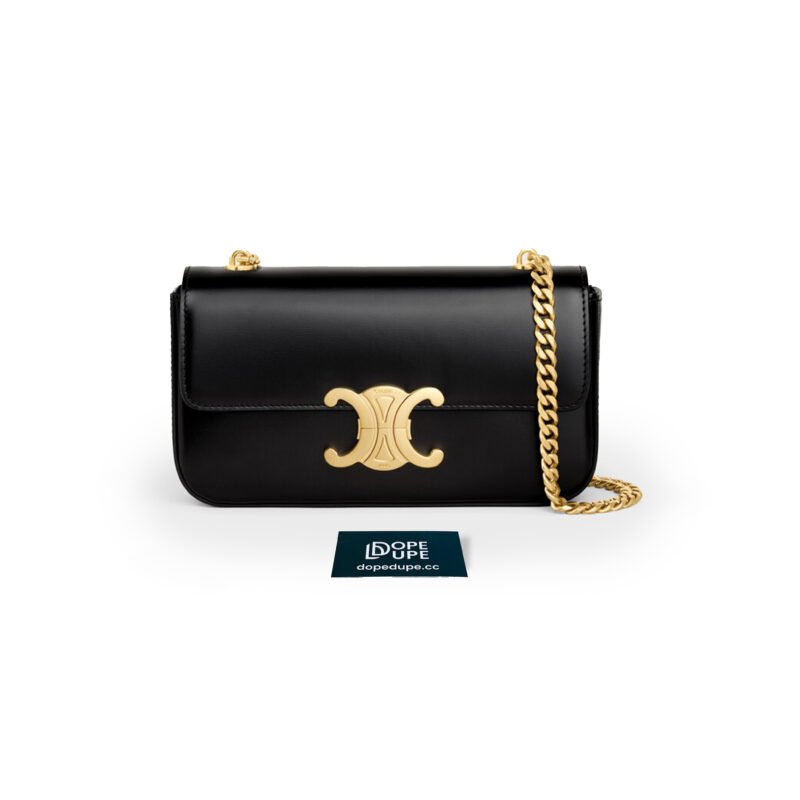 Chain Shoulder Bag Claude in Shiny Calfskin - Black (GHW) (1)