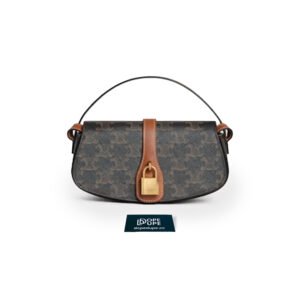 Clutch on Strap Tabou in Triomphe Canvas and Calfskin - Tan