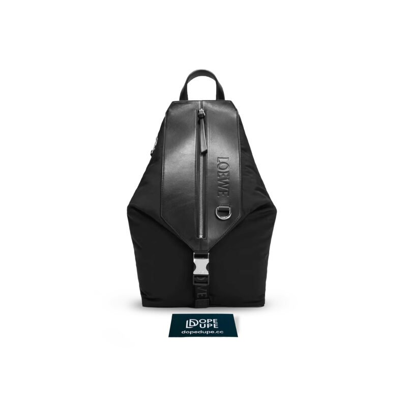 Convertible Backpack Nylon Calfskin - Black (1)