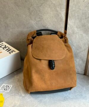 Flamenco Backpack in Pressed Suede - Cognac